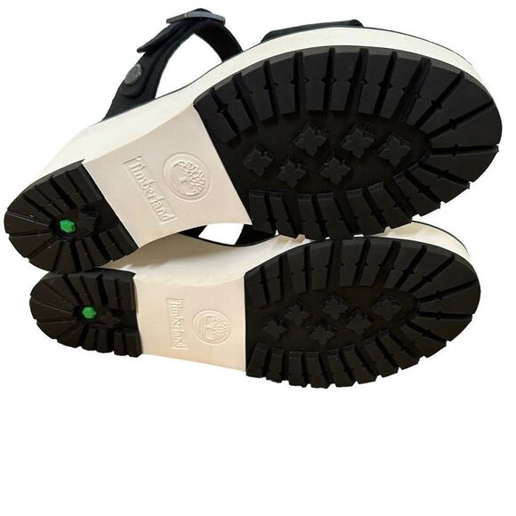 TIMBERLAND ~ Koralyn BLACK LEATHER PLATFORM WEDGE SANDALS ~ SIZE 10 M - Picture 4 of 10